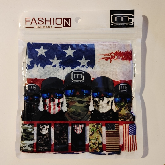 NEW Neck Biker Fashion Gaitor Bandana Biker Skull Flag - Picture 6 of 6